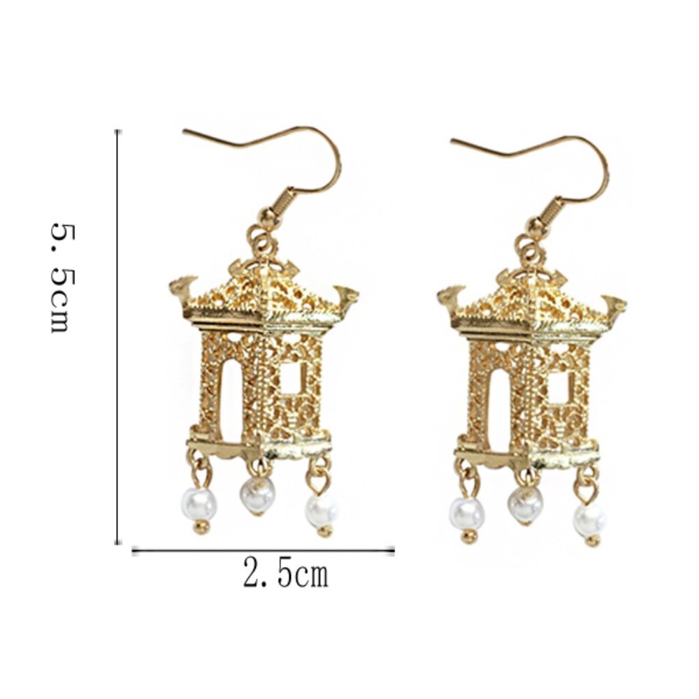 💕Last One Asian Architecture Pearl Earrings - Picture 2 of 5